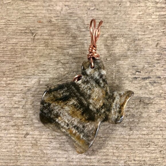 Petrified Wood Texas Necklace Pendant - Picture 3 of 4